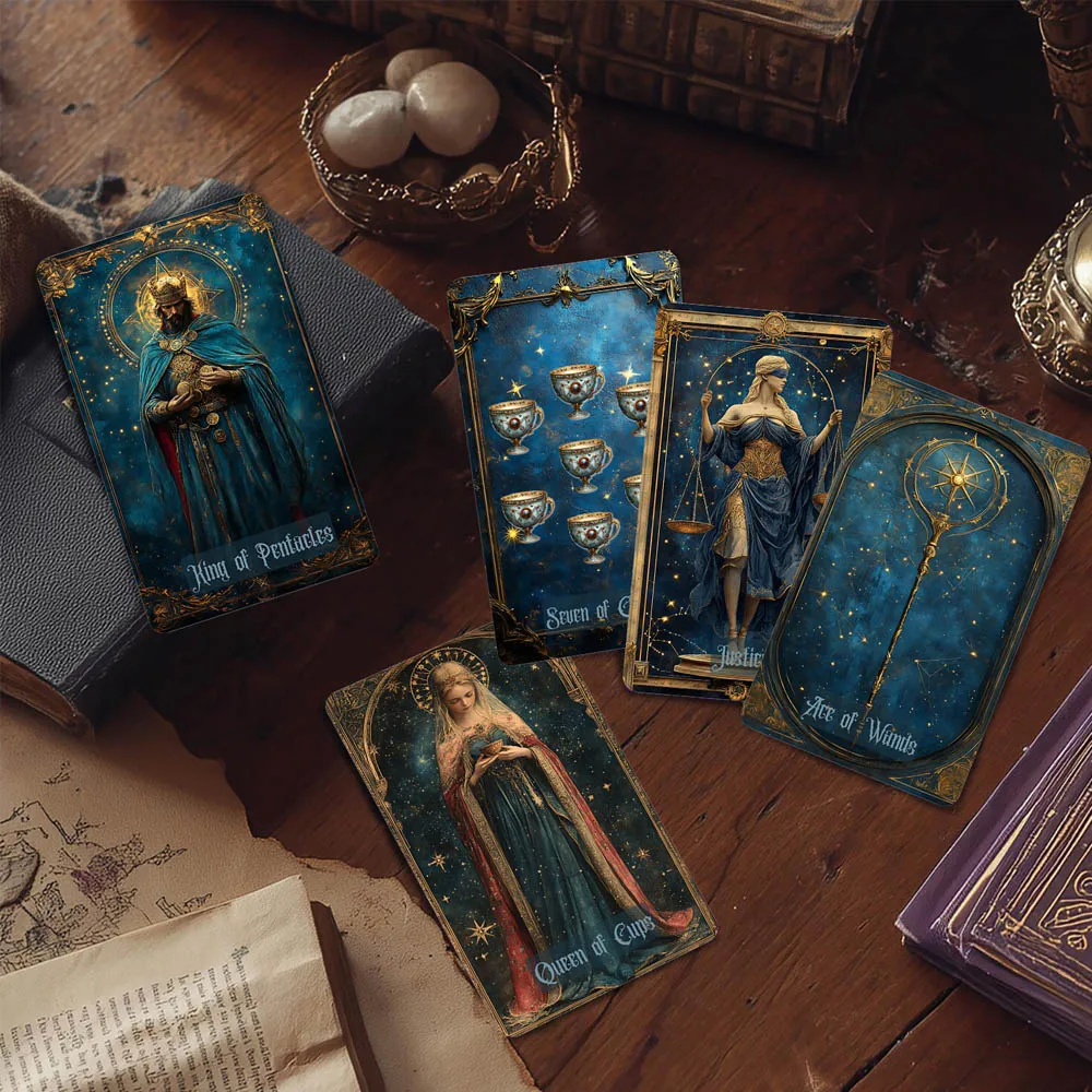 Небесна колода Таро на 78 карт 13х8 см. Celestial Tarot Deck. Карти Таро.