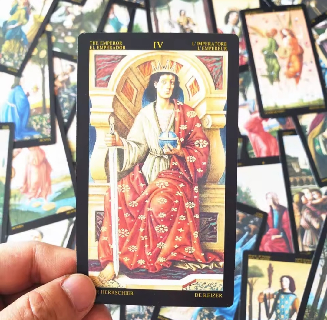 Золоте Таро Боттичеллі. 7 х 12 см Golden Botticelli Tarot. Lo Scarabeо. Карти Таро.
