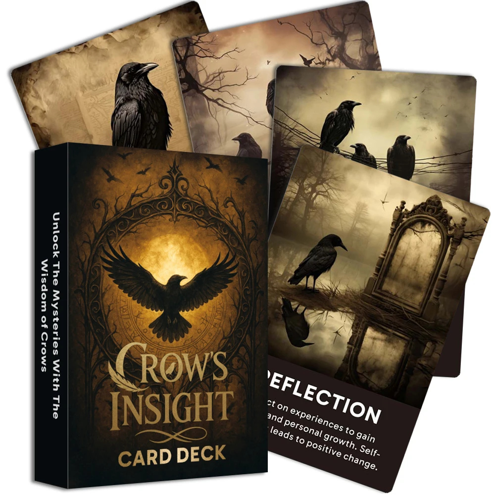 Оракул Проникливість Ворона на 50 карток 8х12 см. Crows Insight card deck. Таро карти.