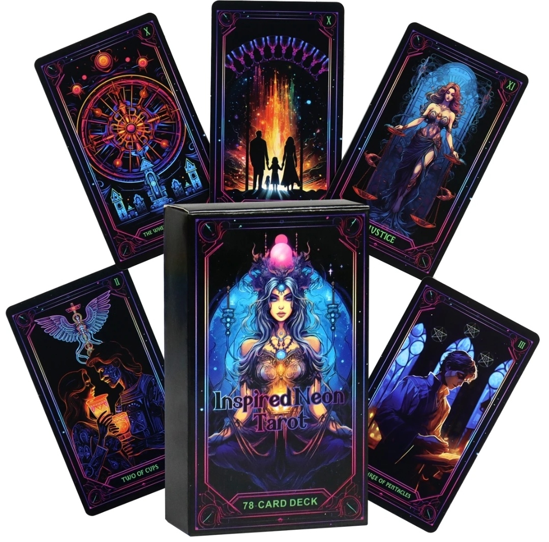 Неонове Таро 78 карт 10,5х6 см. Inspiret Neon Tarot. Карти Таро.
