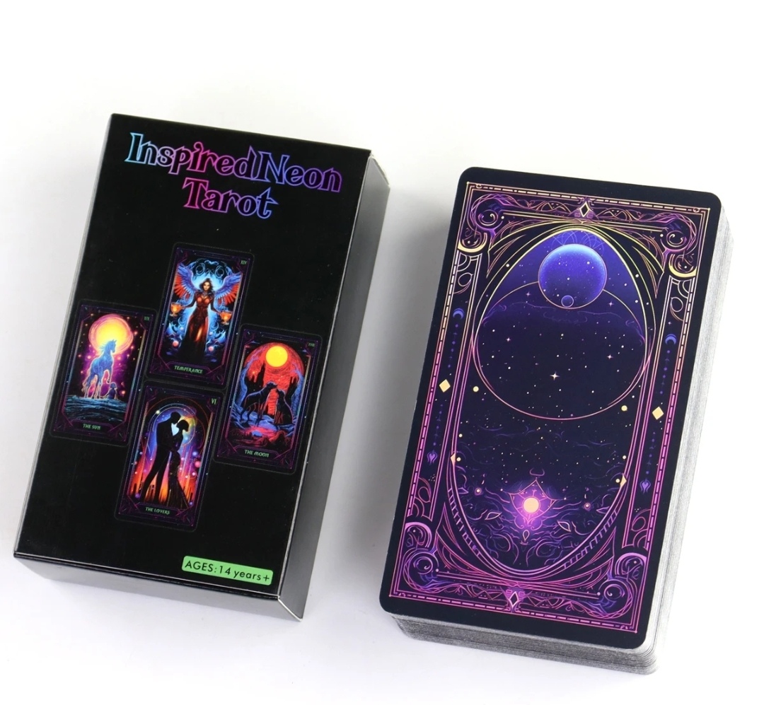 Неонове Таро 78 карт 10,5х6 см. Inspiret Neon Tarot. Карти Таро.