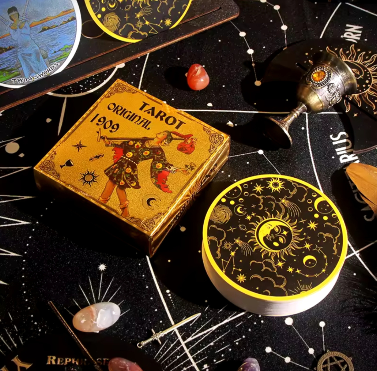 Кругле пластикове Таро Райдер Уейт Оригінал 1909 на 78 карт 10 х 10 см Tarot Original 1909 Карти Таро.