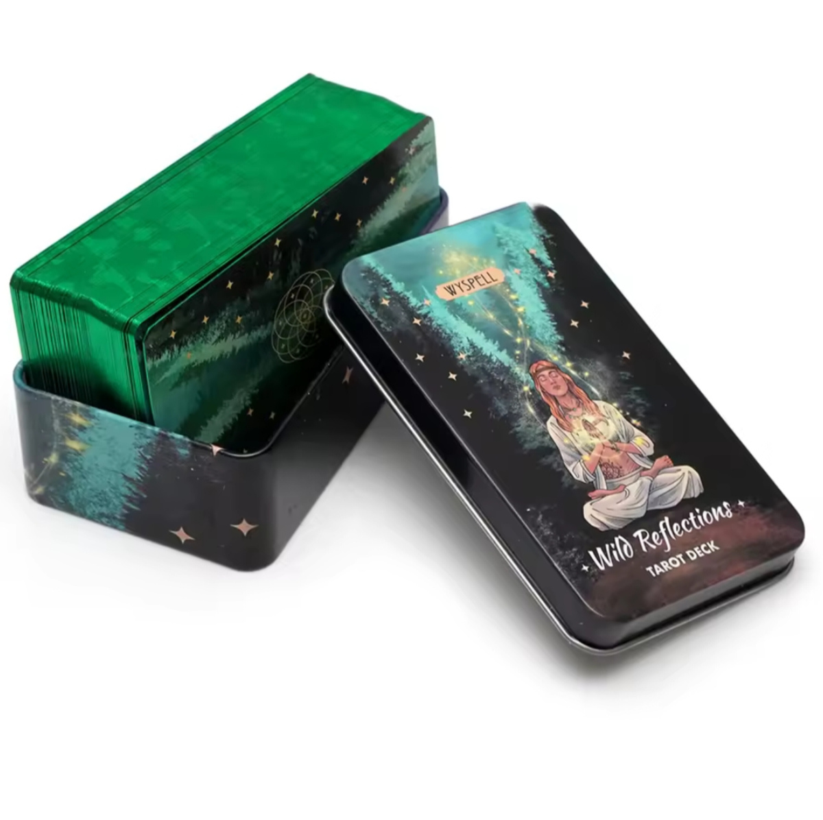 Колода Таро Дикі Відбиття 78 карт у жерстяній коробці Wild Reflections Tarot deck Wyspell Карти Таро