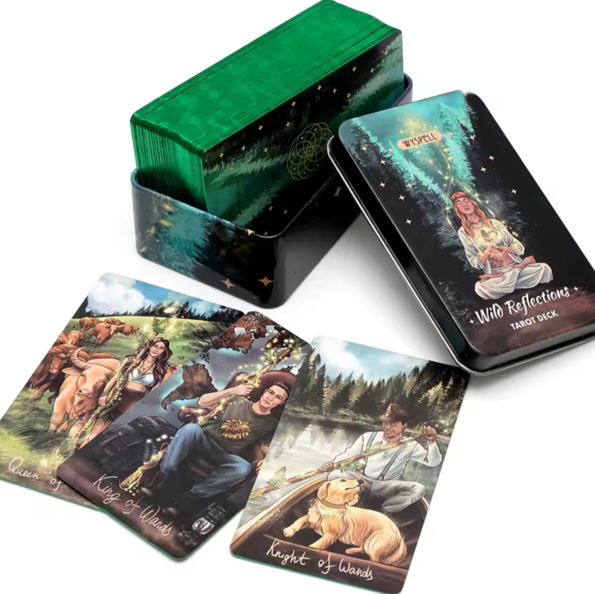 Колода Таро Дикі Відбиття 78 карт у жерстяній коробці Wild Reflections Tarot deck Wyspell Карти Таро