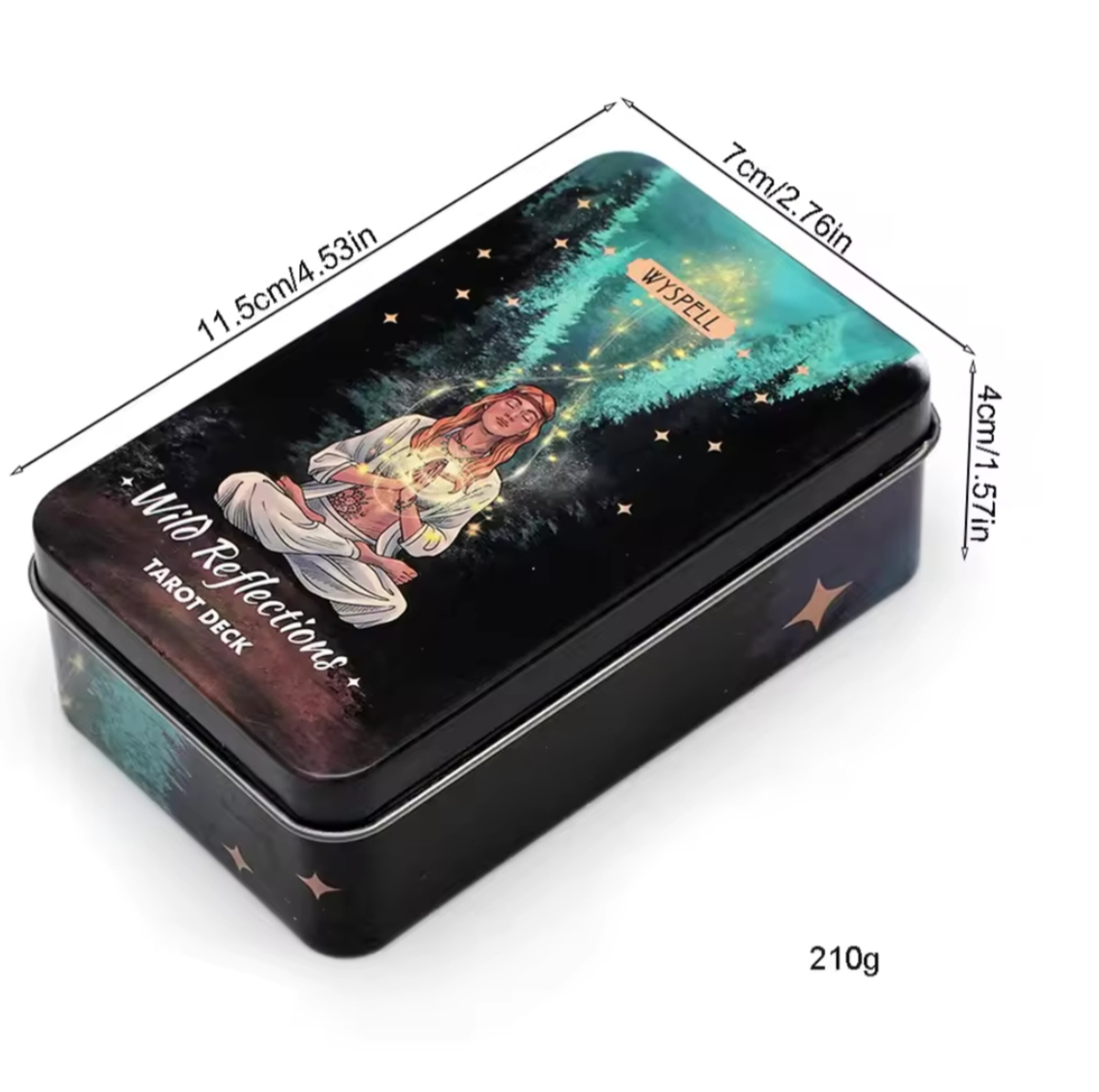 Колода Таро Дикі Відбиття 78 карт у жерстяній коробці Wild Reflections Tarot deck Wyspell Карти Таро
