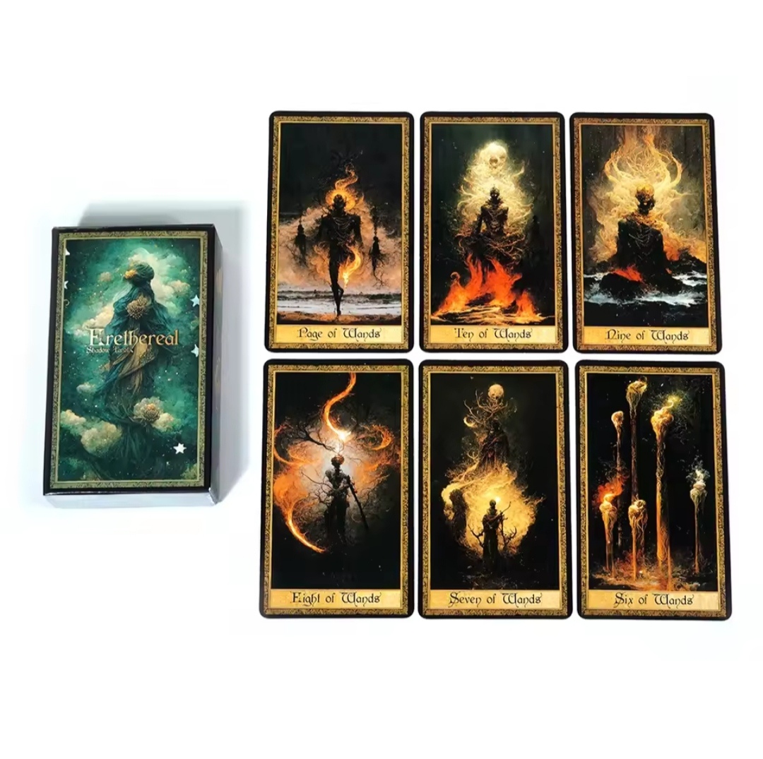 Таро Ефірних Тіней 78 карт 10,5х6 см. Erethereal Shadow Tarot. Карти Таро.