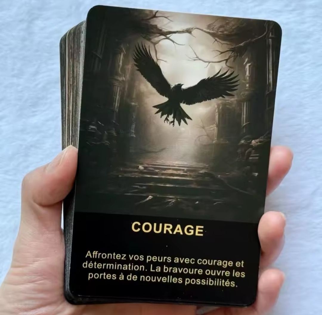 Оракул Проницательность Ворона на 50 карт 8х12 см. Crows Insight card deck. Карты таро.