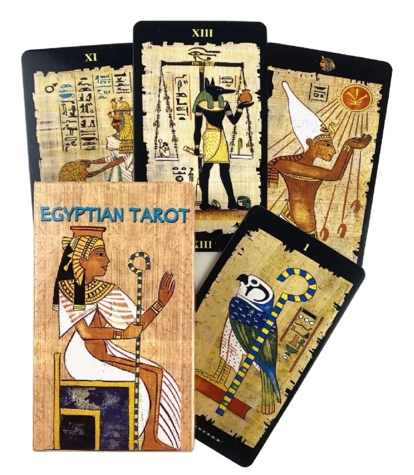 Єгипетське Таро 78 карт 10.5 х 6 см. Egyptian Tarot. Карти Таро.