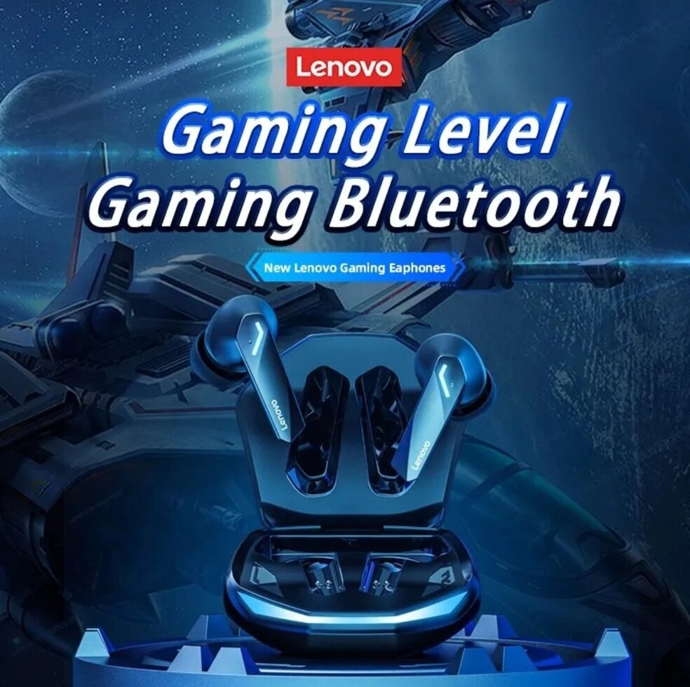 Lenovo Gm2 Pro Bluetooth 5.3 Чорні бездротові спортивні навушники.