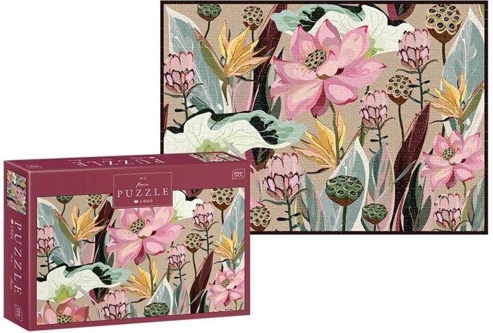 Пазли тришарові ТМ INTERDRUK  Flowers 2 розмір 48х67 см.,1000 шт.