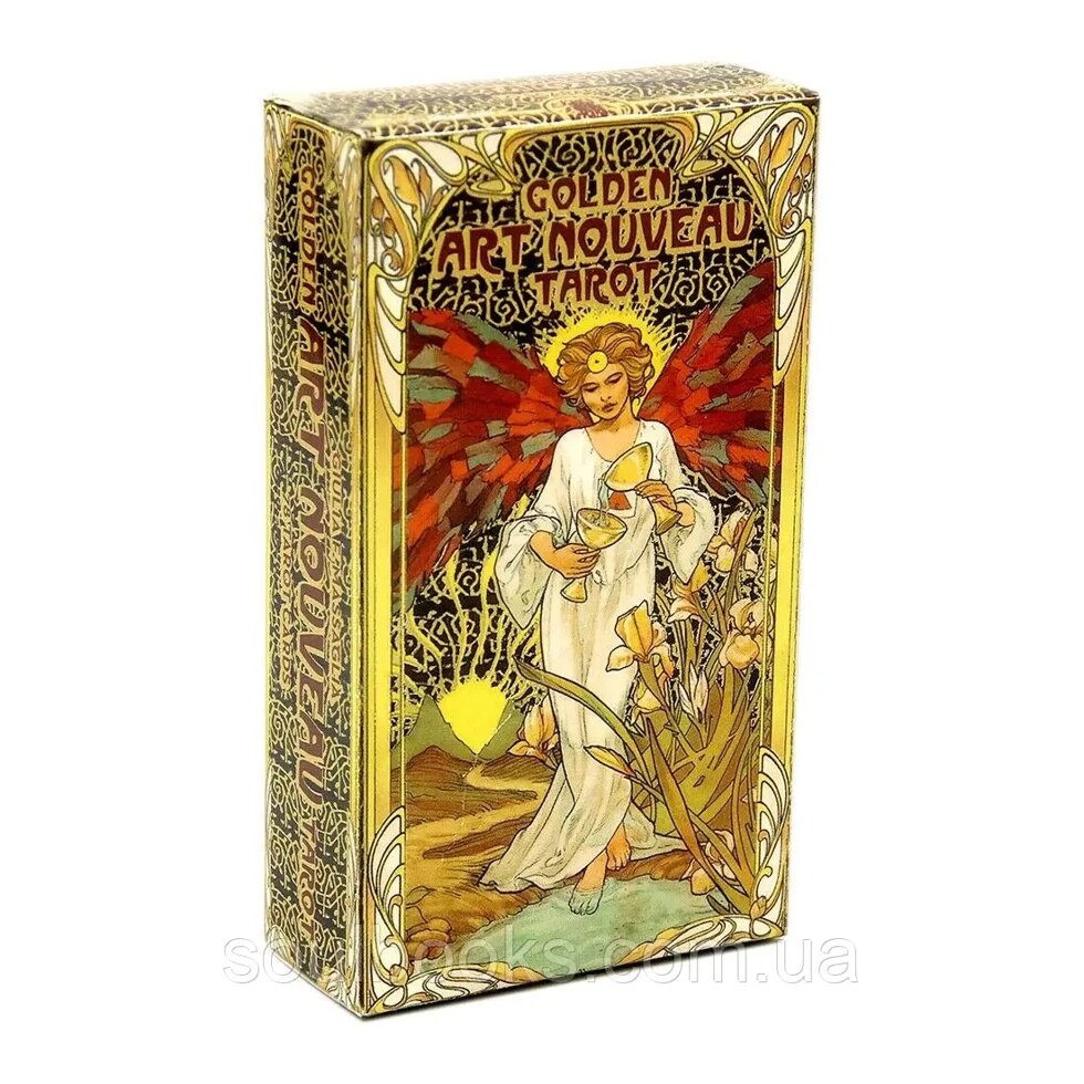 Золоте Таро в стилі модерн 78 карт 10,5 х 6 см. Golden Art Nuveav taror. Карти Таро.
