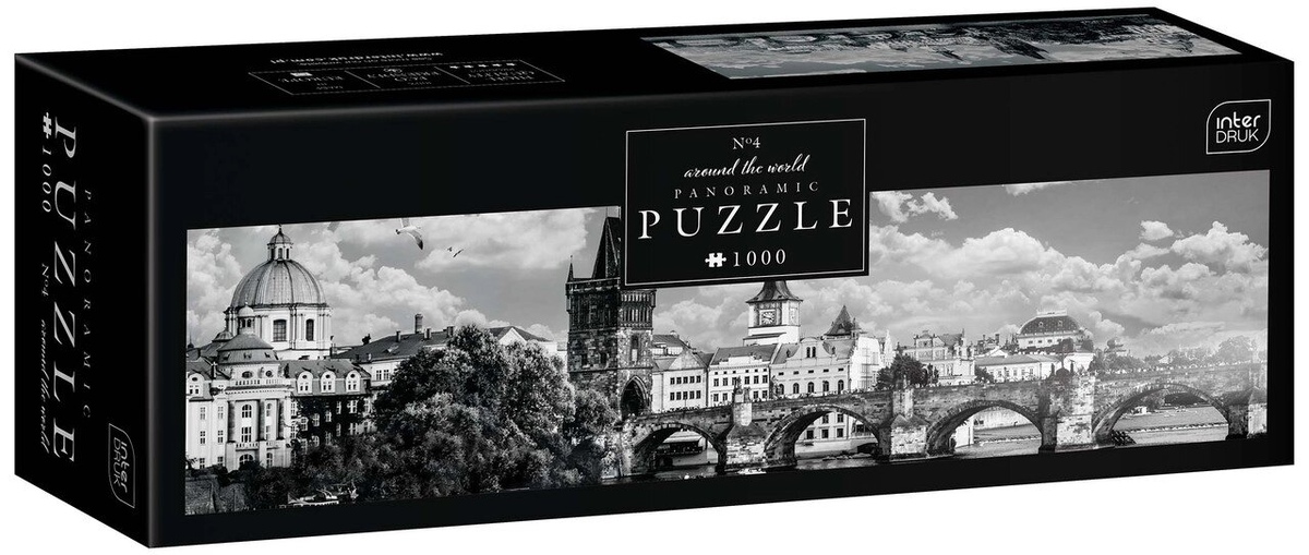 Пазли тришарові панорамні ТМ INTERDRUK  Around the World 4 розмір 32х96 см.,1000 шт.