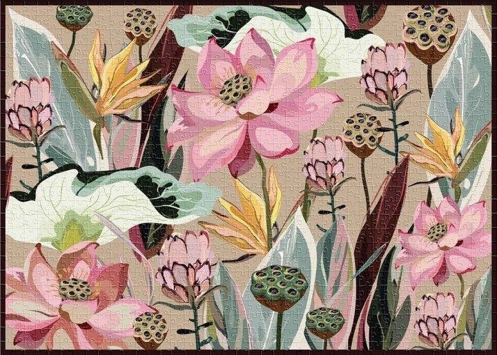 Пазли тришарові ТМ INTERDRUK  Flowers 2 розмір 48х67 см.,1000 шт.