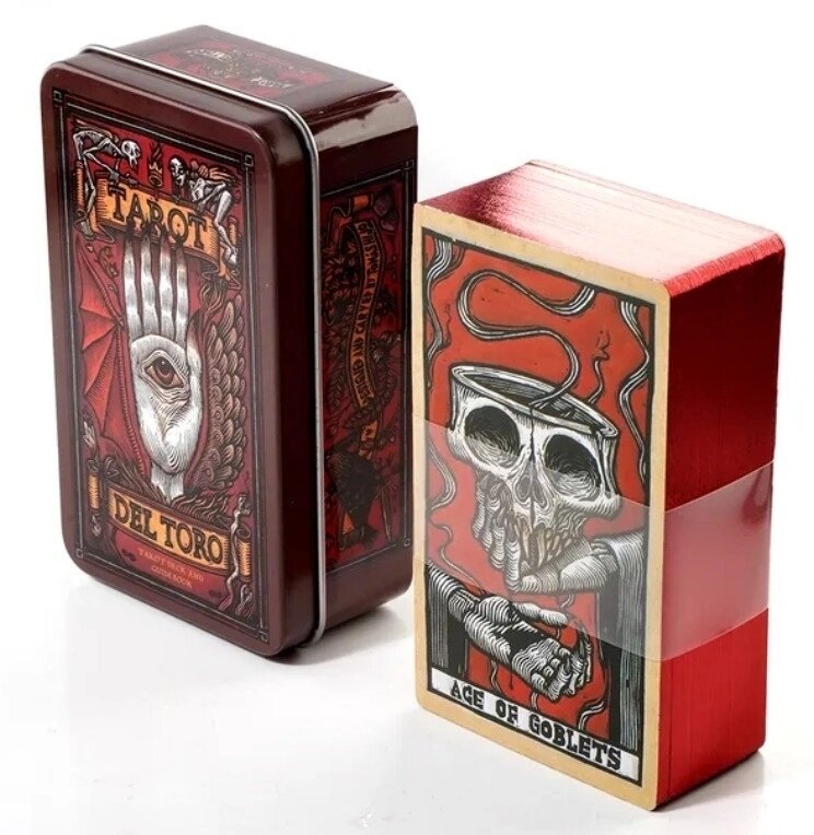 Таро Дель Торо. Томас Хиджо | Tarot del Toro Tomás Hijo. Таро 78 штук у бляшаній коробці. Карти Таро.