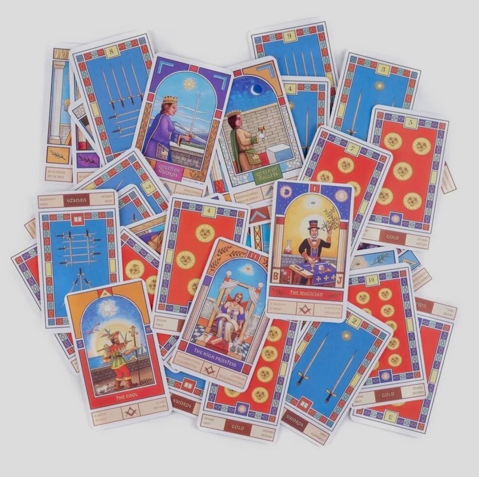 Масонське Таро 78 карт 10.5 х 6 см Masonic Tarot. Карти Таро.