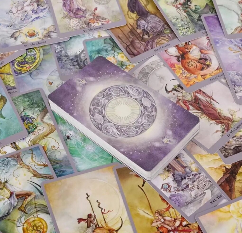 Долини Міражів Таро 78 карт 10,5 х 6 см. Тіньові краєвиди. Миса Тіней. Shadowscapes Taro. Карти Таро.