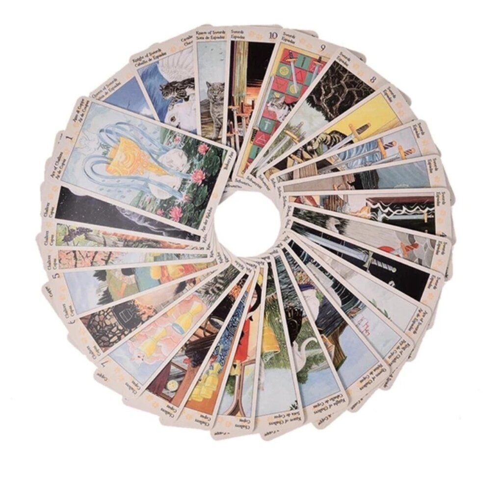 Таро Язичних котів міні колода на 78 карт 8 х 4,5 см Tarot of Pagan Cats. Карти Таро.