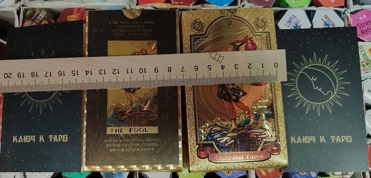 Таро Райдер Гейт Золоте сонечко пластикова колода 12х7 см російською мовою. Карти Таро.