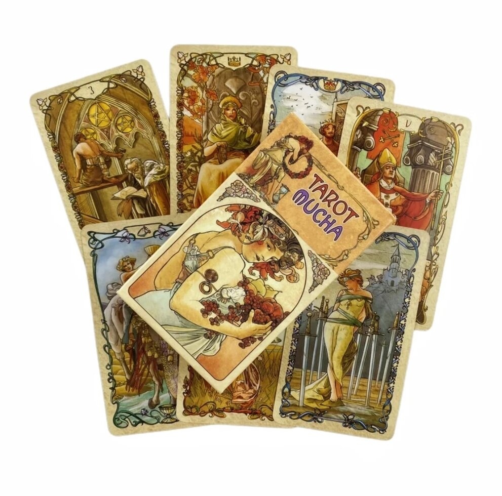 Таро Муха 78 карт 10.5 х 6 см Tarot Mucha. Карти Таро.
