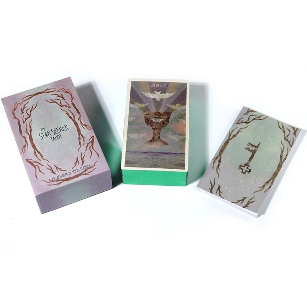 Таро Шукача Зірок, колода з 79 карт 12 х 7 см Нікі Феррада. The Star Seeker Tarot 79 card Nicky Ferrada. Карти Таро.