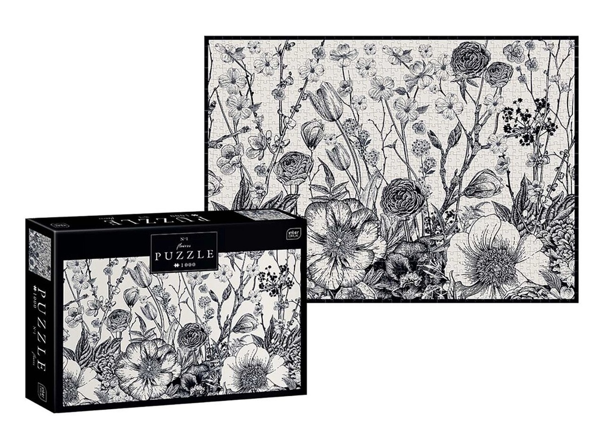 Пазли тришарові ТМ INTERDRUK  Flowers 1 розмір 48х67 см.,1000 шт.