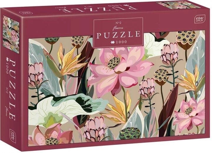 Пазли тришарові ТМ INTERDRUK  Flowers 2 розмір 48х67 см.,1000 шт.